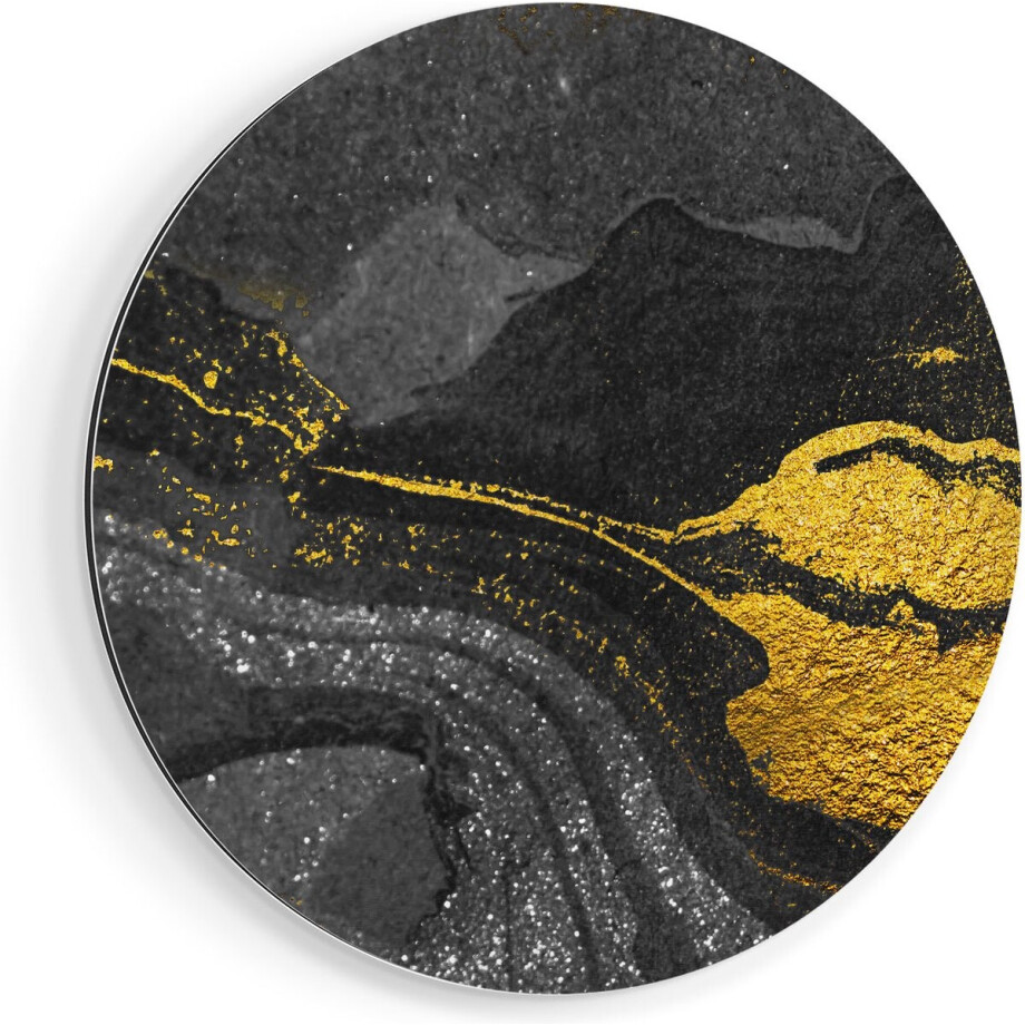 Artaza Dibond Muurcirkel Abstracte Kunst - Zwart Gouden Marmer - Ø 70 cm - Wandcirkel - Rond Schilderij - Voor Binnen en Buiten Artaza Dibond Muurcirkel Abstracte Kunst - Zwart Gouden Marmer - Ø 70 cm - Wandcirkel - Rond Schilderij - Voor Binnen en Buiten afbeelding 1