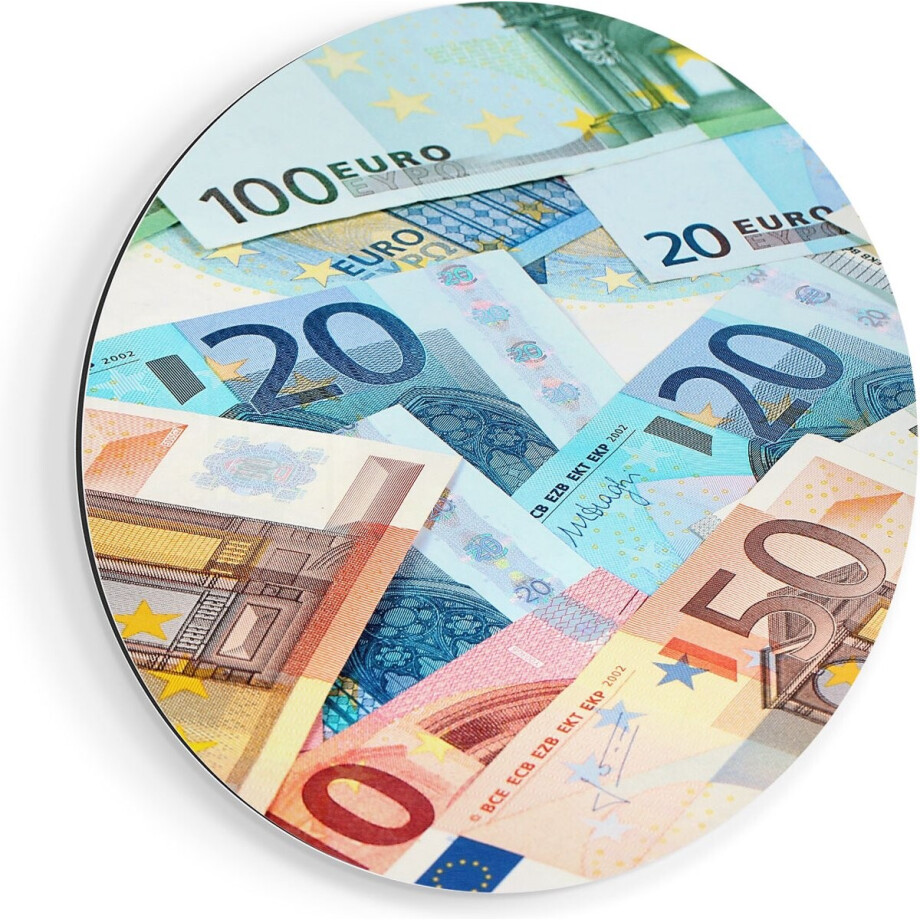 Artaza Dibond Muurcirkel Euro Geld Biljetten - Briefjes - Ø 40 cm - Klein - Wandcirkel - Rond Schilderij - Voor Binnen en Buiten Artaza Dibond Muurcirkel Euro Geld Biljetten - Briefjes - Ø 40 cm - Klein - Wandcirkel - Rond Schilderij - Voor Binnen en Buiten afbeelding 1