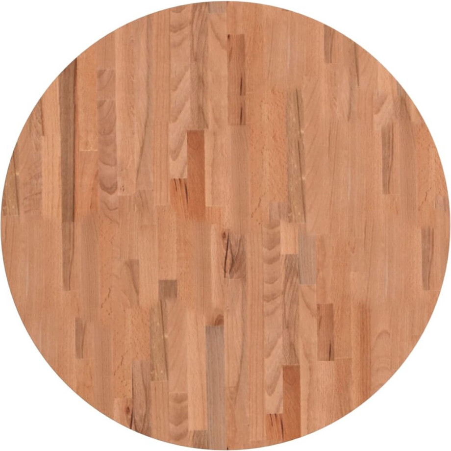 vidaXL - Tafelblad - rond - Ø80x2,5 - cm - massief - beukenhout afbeelding 1