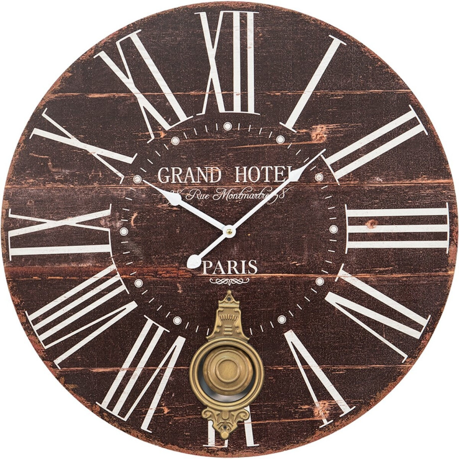 Clayre & Eef Wandklok 58x4 cm Bruin MDF afbeelding 1