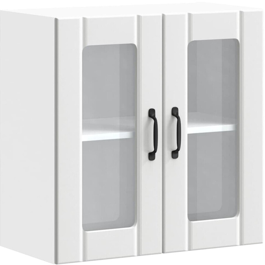 vidaXL - Keukenbovenkast - met - glazen - deur - Lucca - bewerkt - hout - wit vidaXL - Keukenbovenkast - met - glazen - deur - Lucca - bewerkt - hout - wit afbeelding 1