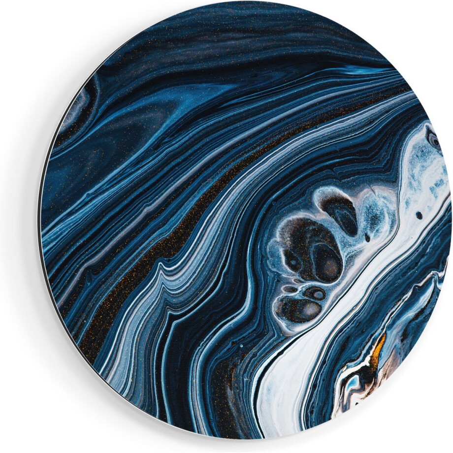 Artaza Dibond Muurcirkel Abstracte Kunst - Blauwe Verf - Ø 80 cm - Groot - Wandcirkel - Rond Schilderij - Voor Binnen en Buiten Artaza Dibond Muurcirkel Abstracte Kunst - Blauwe Verf - Ø 80 cm - Groot - Wandcirkel - Rond Schilderij - Voor Binnen en Buiten afbeelding 1