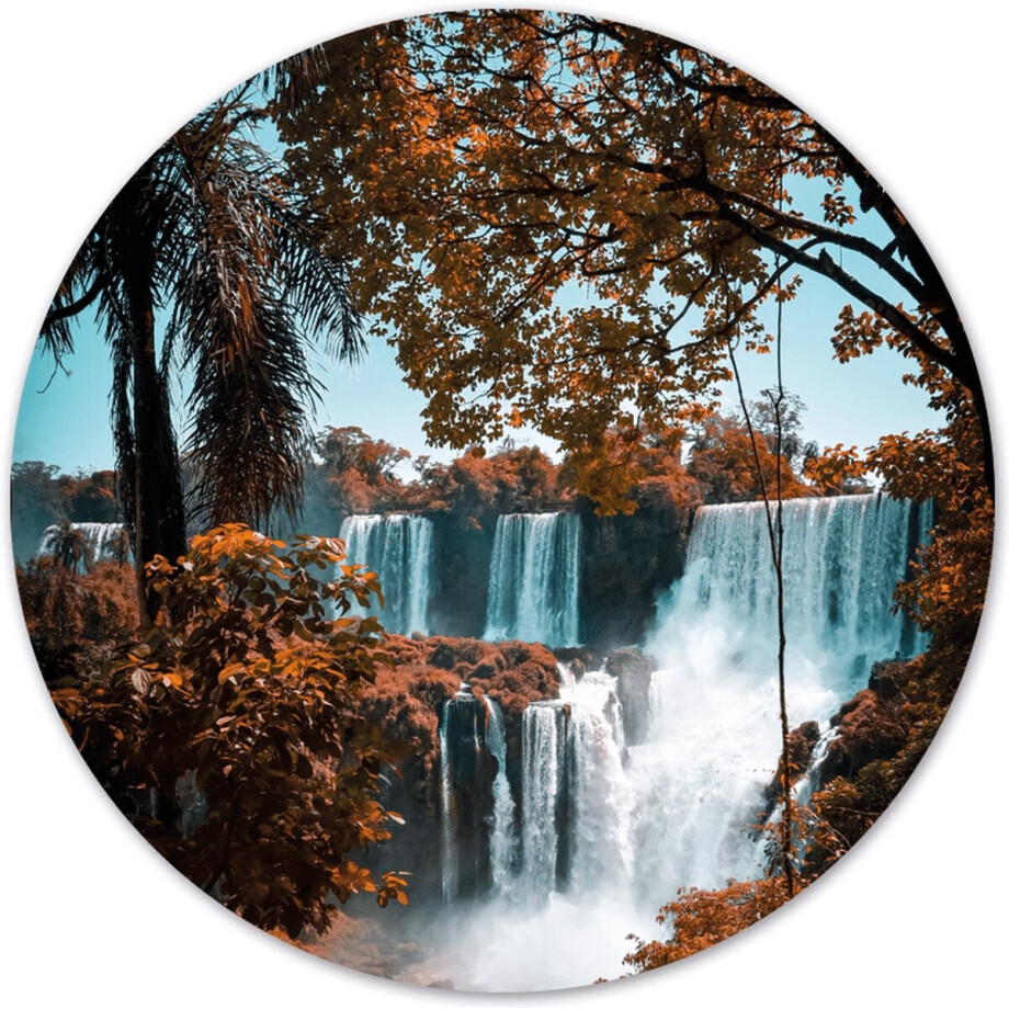 Label2X - Schilderij - Waterfall Ø - Multicolor - 12 X 12 Cm afbeelding 1