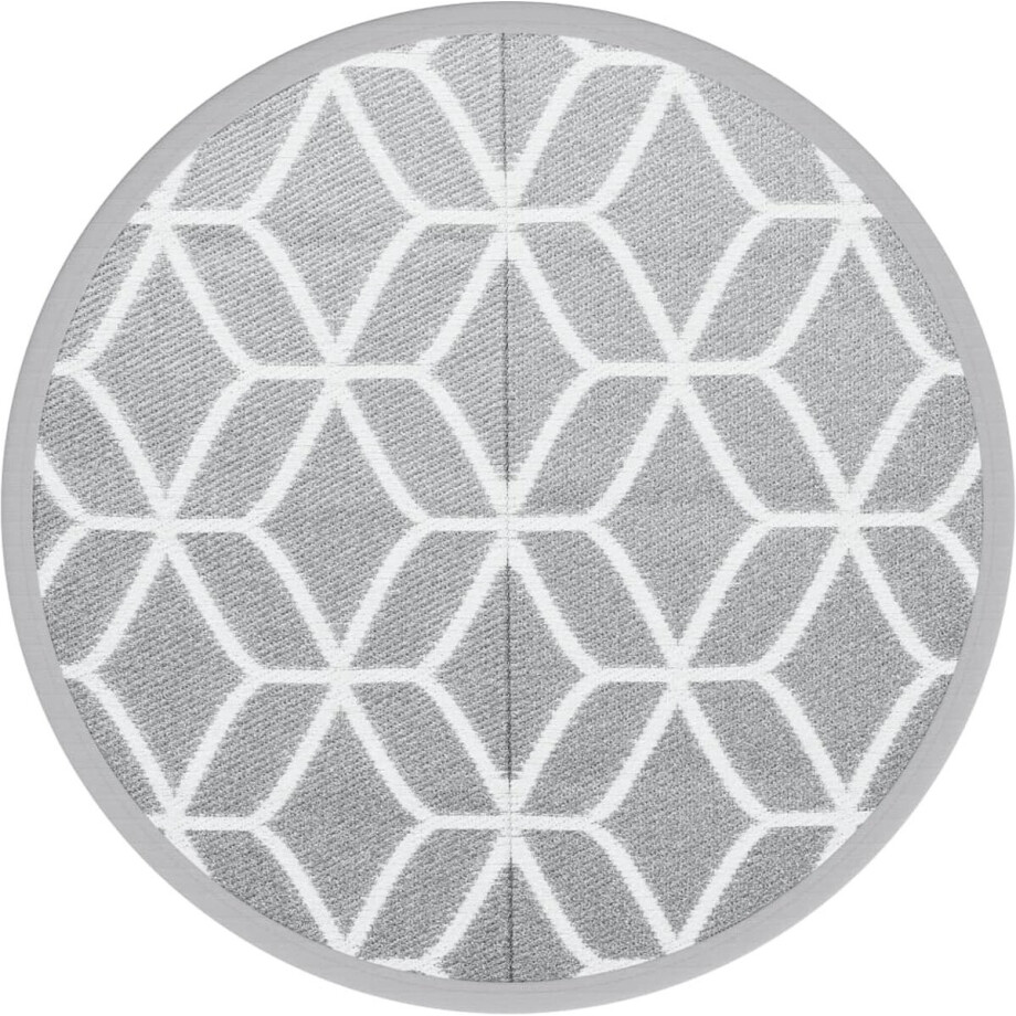 vidaXL - Buitenkleed - ARAKIL - Ø160 - cm - polypropeen - grijs afbeelding 1