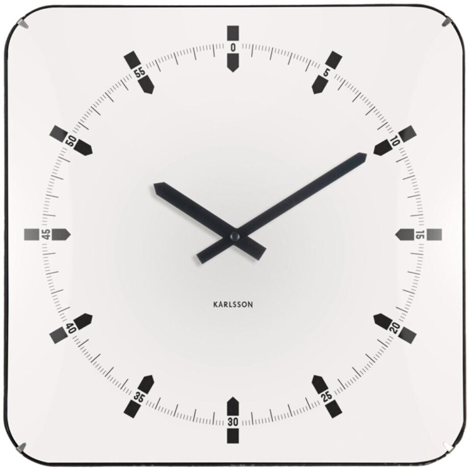 Karlsson Wandklok Sucinto Dome Square - Wit - 35x35x35cm - Wandklok Modern Karlsson Wandklok Sucinto Dome Square - Wit - 35x35x35cm - Wandklok Modern afbeelding 1