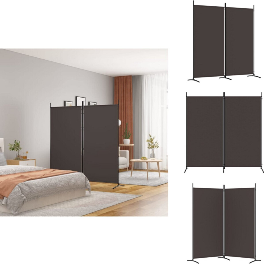 vidaXL Kamerscherm - Kamerschermen - Scheidingswand - Ruimteverdeler - Kamerscherm met 2 panelen 175x180 cm stof bruin vidaXL Kamerscherm - Kamerschermen - Scheidingswand - Ruimteverdeler - Kamerscherm met 2 panelen 175x180 cm stof bruin afbeelding 1