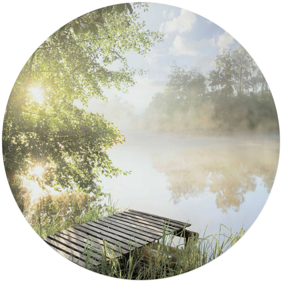 Glasschilderij Ochtend aan het water - Ø 70 - Glas - REINDERS Glasschilderij Ochtend aan het water - Ø 70 - Glas - REINDERS afbeelding 1