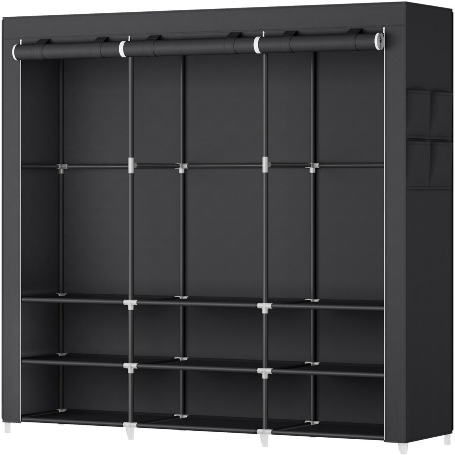 SONGMICS - Kledingkast - 3 Hangvakken - Met Planken en 4 Zijvakken - Voor Slaapkamer Woonkamer afbeelding 1
