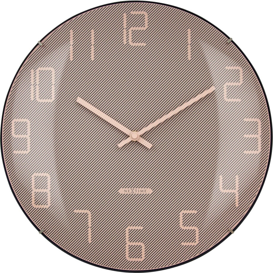 NeXtime Shade – Wandklok – 35 cm – Koepelvormig Glas – Roze – Stil afbeelding 1