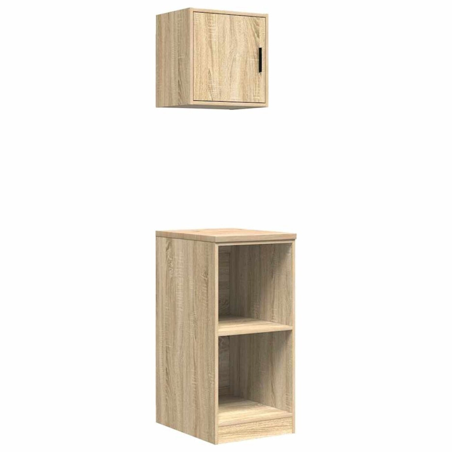 vidaXL - Garagekasten - 2 - st - Spaanplaat - Sonoma - eikenkleurig afbeelding 1