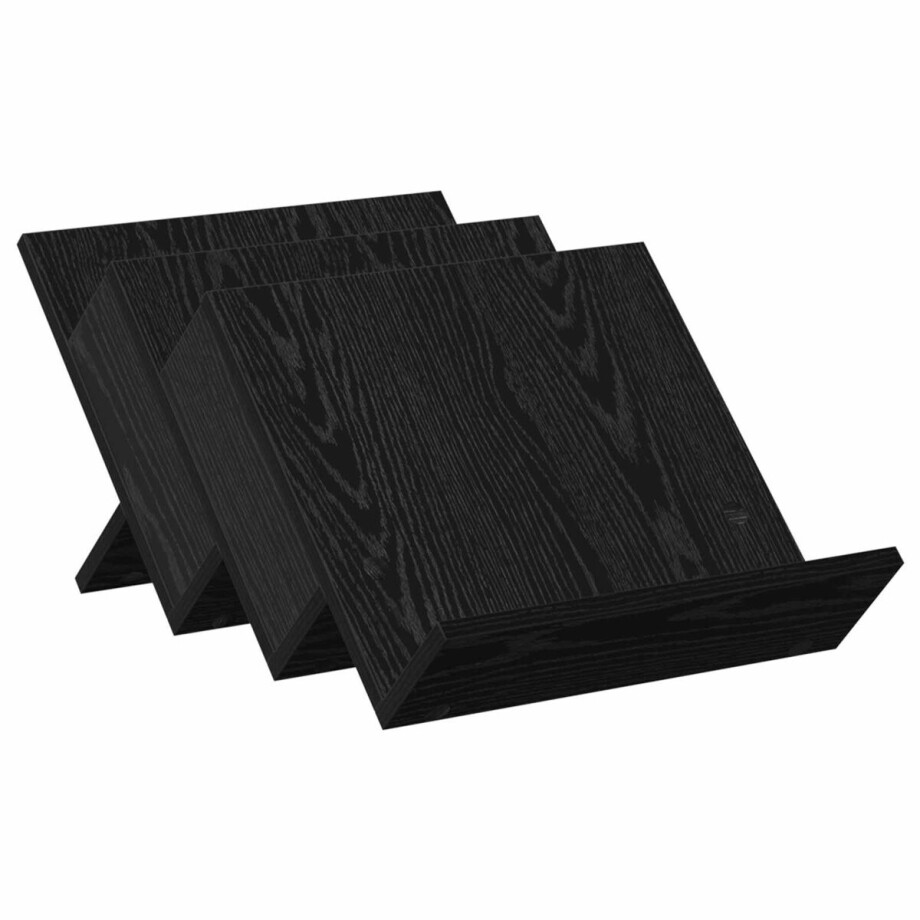 vidaXL - Tijdschriftenrek - Zwart - Eiken - 53 - x - 40 - x - 28.5 - cm - Bewerkt - hout afbeelding 1