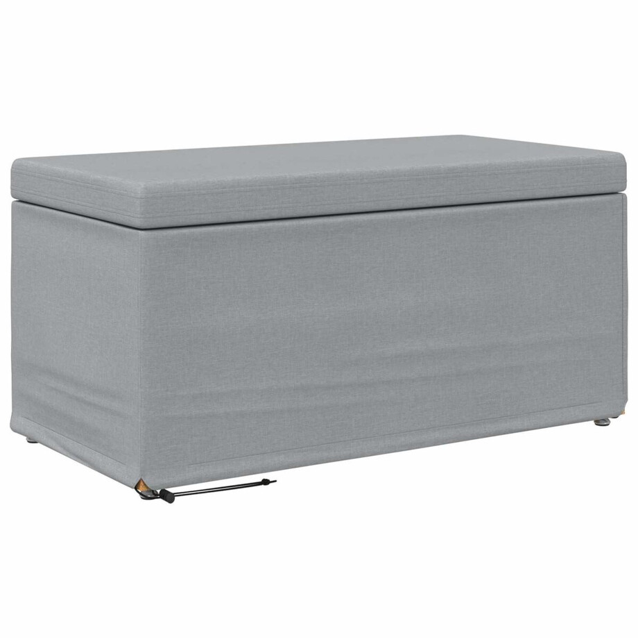 vidaXL - Kruk - Lichtgrijs - 81 - x - 41 - x - 40 - cm - Stof - en - Geëngineerd - Hout vidaXL - Kruk - Lichtgrijs - 81 - x - 41 - x - 40 - cm - Stof - en - Geëngineerd - Hout afbeelding 1