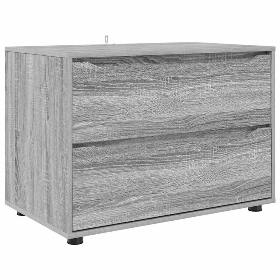 vidaXL - Opbergkast - 80 - x - 48 - x - 57 - cm - Bewerkt - hout - Grijs - Sonoma afbeelding 1