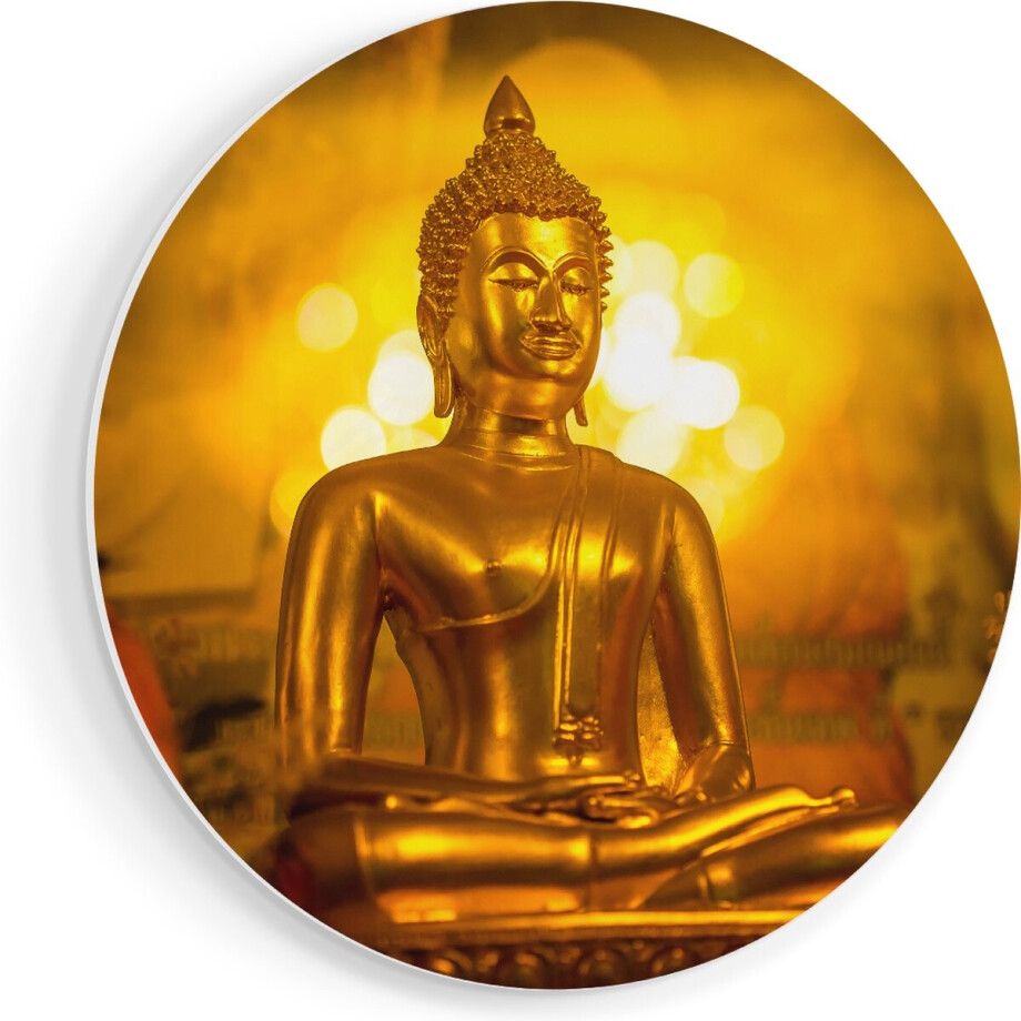 Artaza Forex Muurcirkel Gouden Boeddha Beeld - 90x90 cm - Groot - Wandcirkel - Rond Schilderij - Muurdecoratie Cirkel Artaza Forex Muurcirkel Gouden Boeddha Beeld - 90x90 cm - Groot - Wandcirkel - Rond Schilderij - Muurdecoratie Cirkel afbeelding 1
