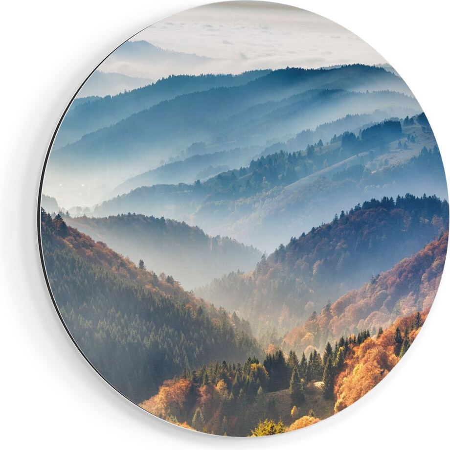 Artaza Dibond Muurcirkel Heuvel Landschap Van Het Zwarte Wout Bos - Ø 60 cm - Wandcirkel - Rond Schilderij - Voor Binnen en Buiten Artaza Dibond Muurcirkel Heuvel Landschap Van Het Zwarte Wout Bos - Ø 60 cm - Wandcirkel - Rond Schilderij - Voor Binnen en Buiten afbeelding 1