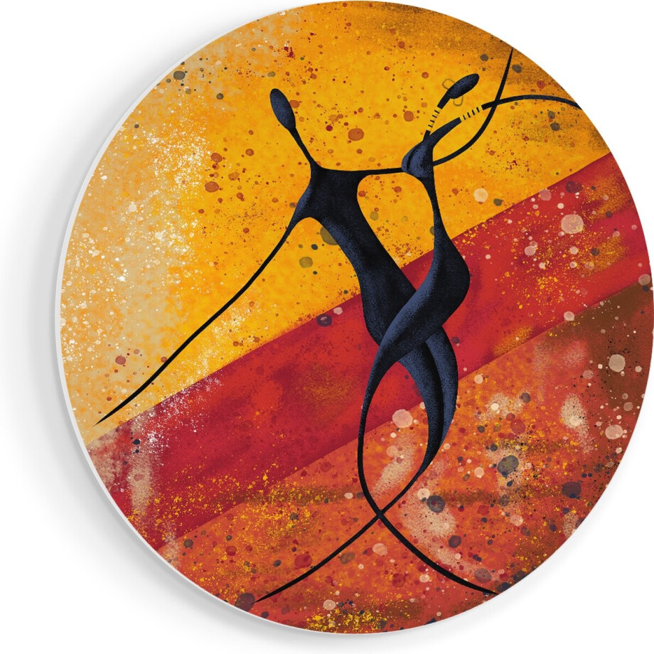 Artaza Forex Muurcirkel Abstracte Kunst - Dansend Afrikaans Paar - 90x90 cm - Groot - Wandcirkel - Rond Schilderij - Muurdecoratie Cirkel Artaza Forex Muurcirkel Abstracte Kunst - Dansend Afrikaans Paar - 90x90 cm - Groot - Wandcirkel - Rond Schilderij - Muurdecoratie Cirkel afbeelding 1