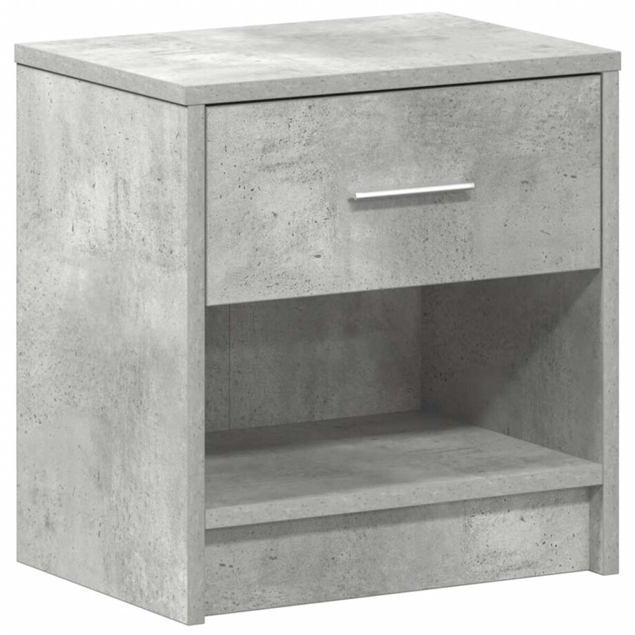 vidaXL - Nachtkastje - met - lade - 39x28x41 - cm - betongrijs afbeelding 1