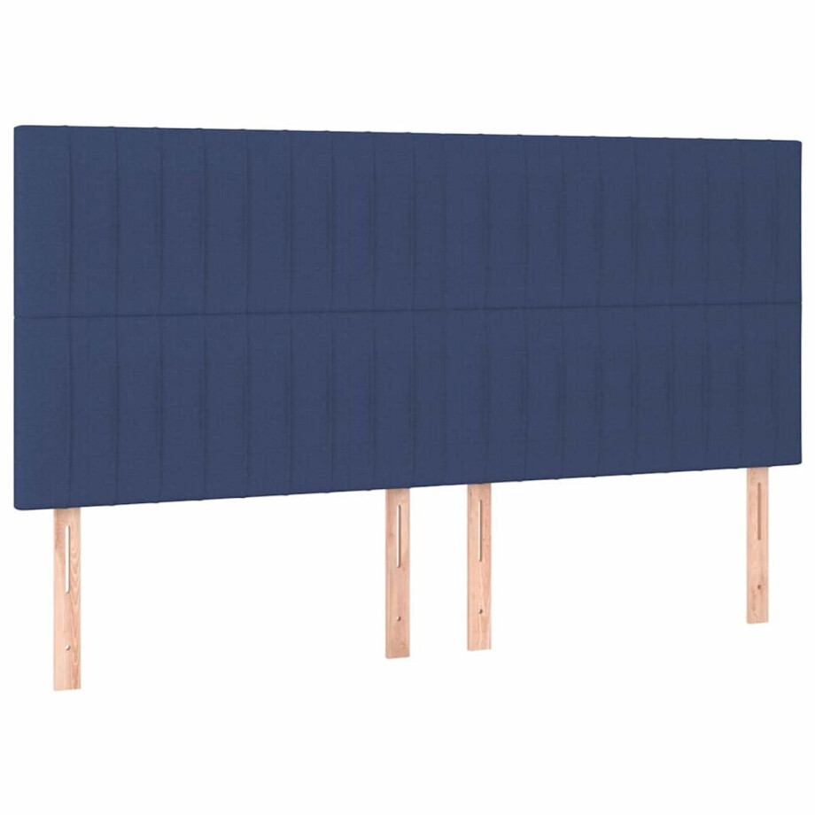 vidaXL - Hoofdbord - blauw - 180x5x118/128 - cm - stof vidaXL - Hoofdbord - blauw - 180x5x118/128 - cm - stof afbeelding 1