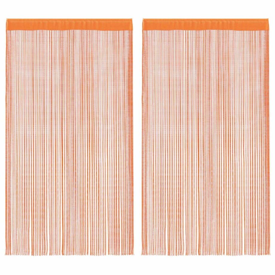 vidaXL - Koordgordijnen - 2 - st - 140x250 - cm - oranje vidaXL - Koordgordijnen - 2 - st - 140x250 - cm - oranje afbeelding 1