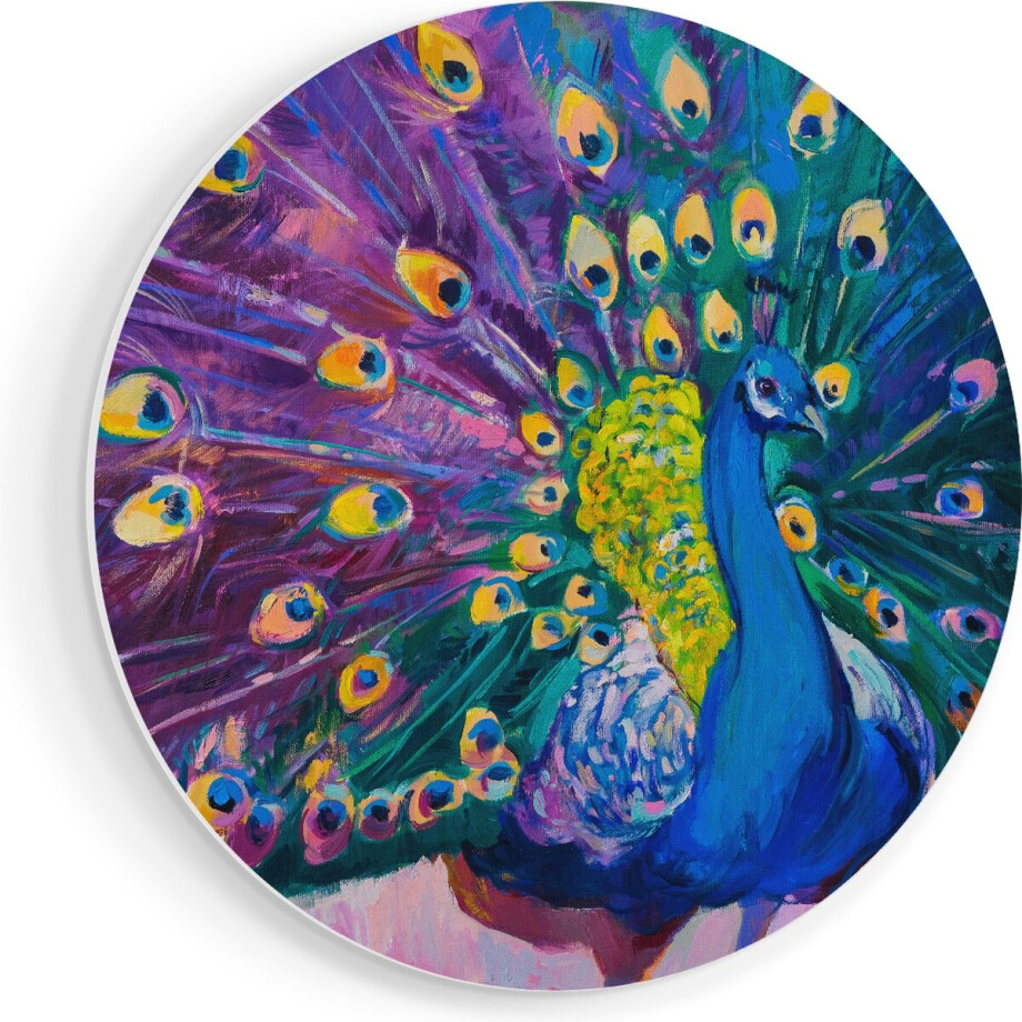 Artaza Forex Muurcirkel Pauw Met Kleurrijke Veren Van Olieverf - Abstract - 50x50 cm - Klein - Wandcirkel - Rond Schilderij - Muurdecoratie Cirkel Artaza Forex Muurcirkel Pauw Met Kleurrijke Veren Van Olieverf - Abstract - 50x50 cm - Klein - Wandcirkel - Rond Schilderij - Muurdecoratie Cirkel afbeelding 1