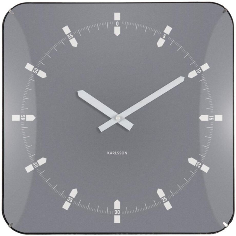 Karlsson Wandklok Sucinto Dome Square - Grijs - 35x35x35cm - Wandklok Modern afbeelding 1