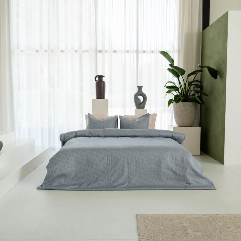 Kayori Koko Dekbedovertrek Katoen & Tencel - 140x200-220 + 1 sloop - Eenpersoons - Blauw afbeelding 1