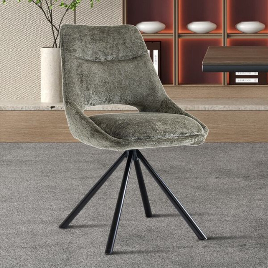 Stoel Dante | 51 x 60 x 86 cm | Groen - Set van 2 afbeelding 1