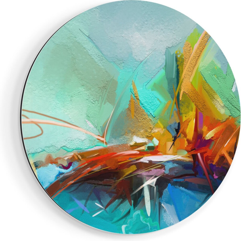 Artaza Dibond Muurcirkel Abstracte Kunst - Kampvuur - Ø 80 cm - Groot - Wandcirkel - Rond Schilderij - Voor Binnen en Buiten Artaza Dibond Muurcirkel Abstracte Kunst - Kampvuur - Ø 80 cm - Groot - Wandcirkel - Rond Schilderij - Voor Binnen en Buiten afbeelding 1