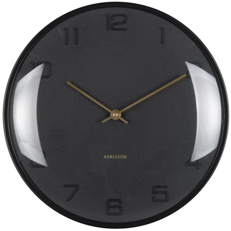 Karlsson Wandklok Fuerte Dome - Zwart - 30.5x30.5x30.5cm - Wandklok Modern Karlsson Wandklok Fuerte Dome - Zwart - 30.5x30.5x30.5cm - Wandklok Modern afbeelding 1