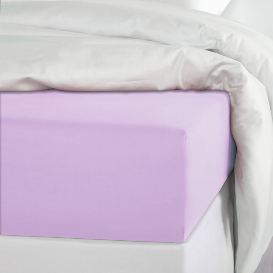 De Witte Lietaer Hoeslaken Olivia - 140 x 200/220 x h 30 - Lila - Katoen Satijn De Witte Lietaer Hoeslaken Olivia - 140 x 200/220 x h 30 - Lila - Katoen Satijn afbeelding 1