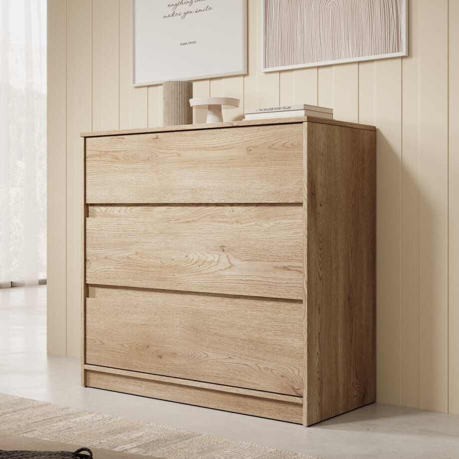 Meubella - Ladekast Cuarto - Eiken - 91 cm afbeelding 1
