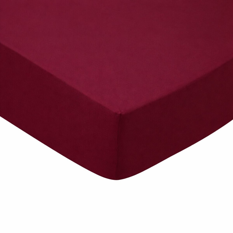 Cinderella Hoeslaken Katoen - 180x220 cm - Litsjumeaux XL - Aubergine - Hoekhoogte 20 cm afbeelding 1