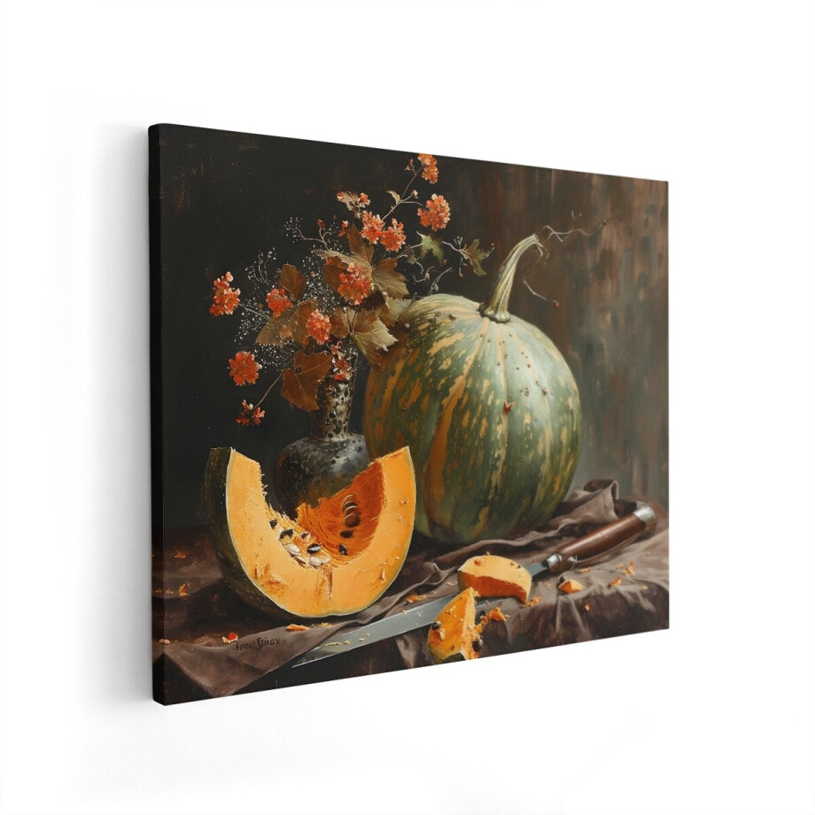 Artaza Canvas Schilderij Stilleven Pompoen - 50x40 cm - Wanddecoratie Herfst Bloemen - Muurdecoratie Keuken - Decoratie Schilderijen Op Canvas Artaza Canvas Schilderij Stilleven Pompoen - 50x40 cm - Wanddecoratie Herfst Bloemen - Muurdecoratie Keuken - Decoratie Schilderijen Op Canvas afbeelding 1