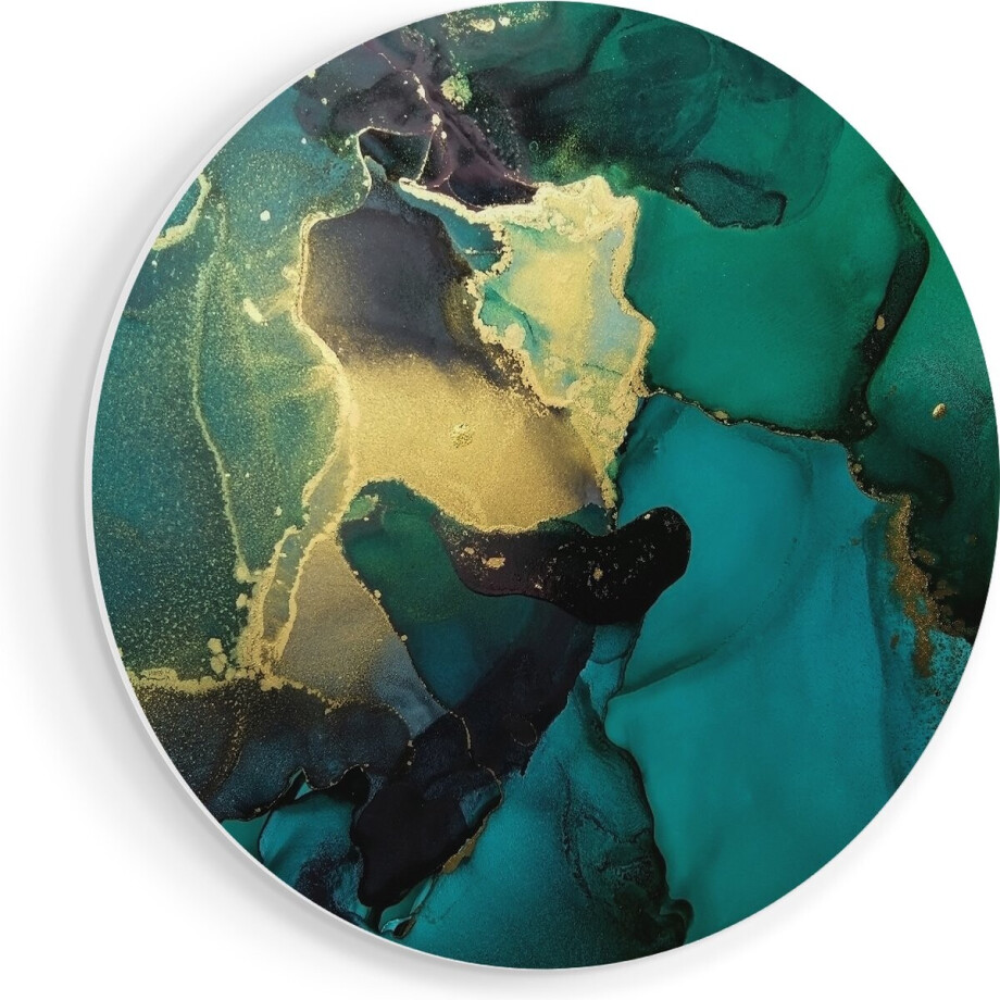 Artaza Forex Muurcirkel Abstracte Kunst - Groen met Goud - 70x70 cm - Wandcirkel - Rond Schilderij - Wanddecoratie Cirkel - Muurdecoratie Artaza Forex Muurcirkel Abstracte Kunst - Groen met Goud - 70x70 cm - Wandcirkel - Rond Schilderij - Wanddecoratie Cirkel - Muurdecoratie afbeelding 1