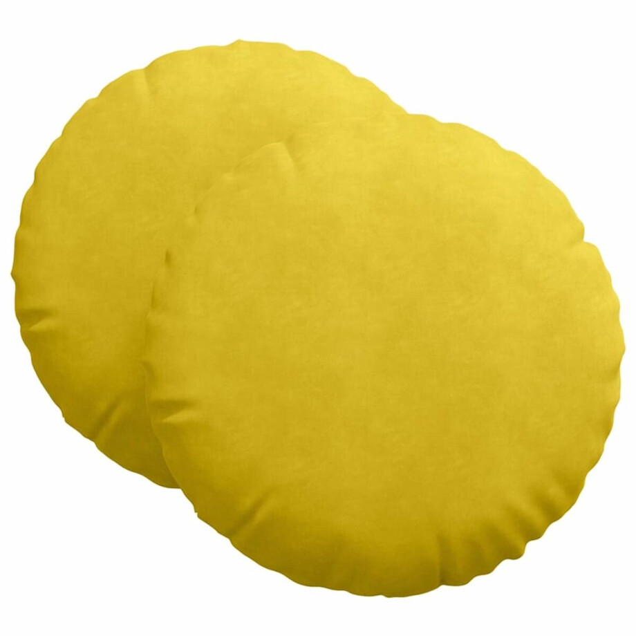 vidaXL - Zitkussens - 2 - pcs - Geel - Ø - 80 - x - 29 - cm - Fluweel vidaXL - Zitkussens - 2 - pcs - Geel - Ø - 80 - x - 29 - cm - Fluweel afbeelding 1