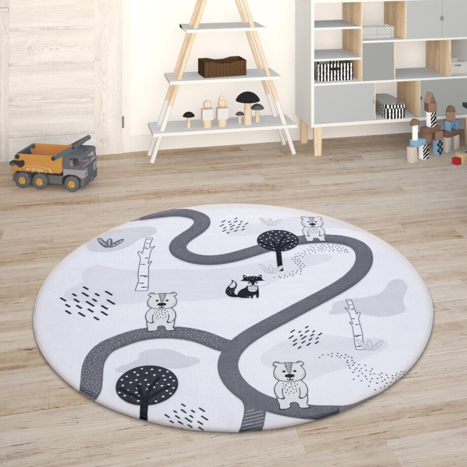 Paco Home Kindervloerkleed Kinderkamer Babykleed Stratenvloerkleed Speelvloerkleed 120 cm Rund Paco Home Kindervloerkleed Kinderkamer Babykleed Stratenvloerkleed Speelvloerkleed 120 cm Rund afbeelding 1