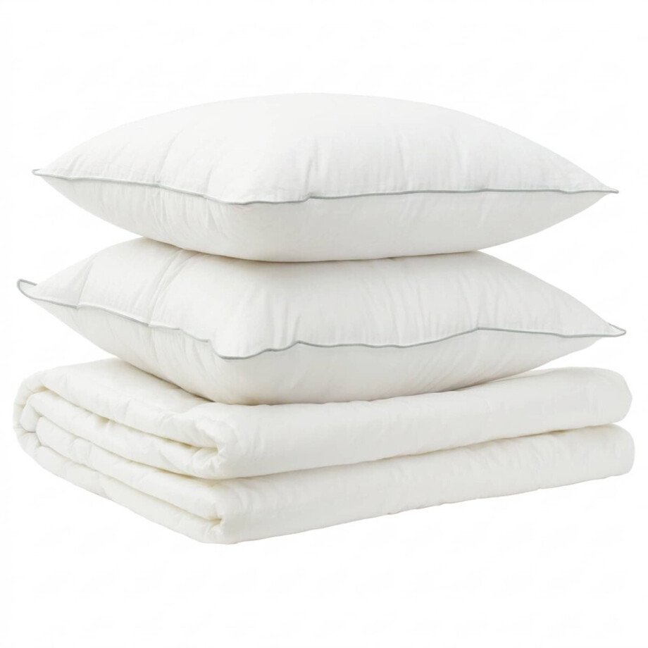 vidaXL - Dekbed - en - Kussen - Set - 3 - st - 220x240 - cm - Zomer - 140 - GSM - Wol - Wit vidaXL - Dekbed - en - Kussen - Set - 3 - st - 220x240 - cm - Zomer - 140 - GSM - Wol - Wit afbeelding