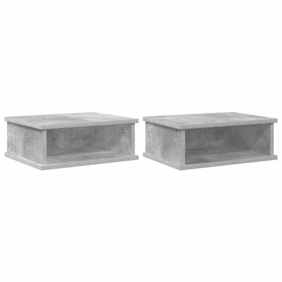 vidaXL - Nachtkastje - 2 - pcs - Beton - Grijs - 40 - x - 31 - x - 15 - cm - Bewerkt - hout afbeelding 1