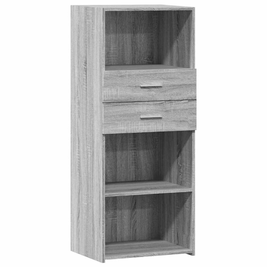 vidaXL Hoge kast 50x42,5x124 cm bewerkt hout grijs sonoma eikenkleurig afbeelding 1