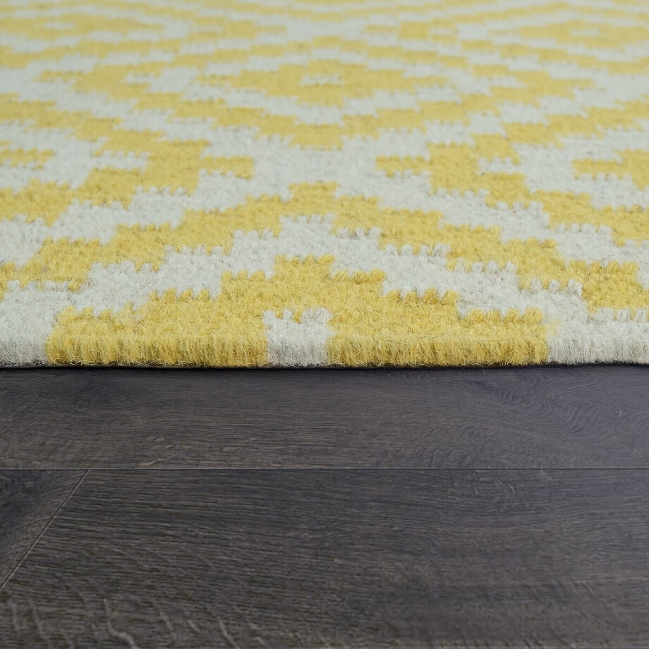 Paco Home Vloerkleed Modern Marokkaans Patroon Handgeweven Scandinavisch Ruiten Franje Geel Wit 80x150 cm Paco Home Vloerkleed Modern Marokkaans Patroon Handgeweven Scandinavisch Ruiten Franje Geel Wit 80x150 cm afbeelding 1