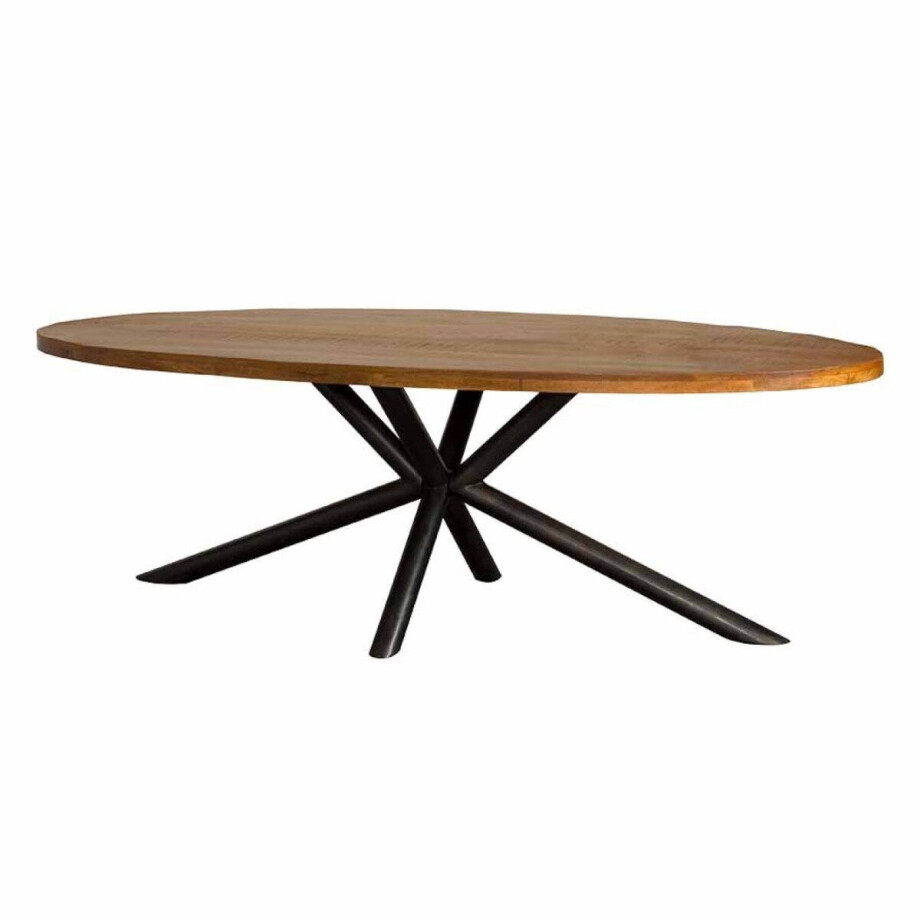 Tower Living Eettafel Selva - Ovaal Bruin Hout - 240x110x77cm afbeelding 1