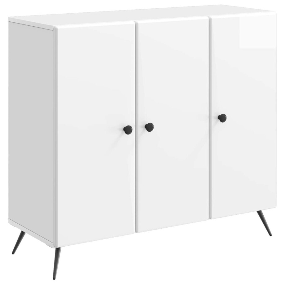 vidaXL - Dressoir - Hoogglans - Wit - 89 - x - 34,5 - x - 80 - cm - Bewerkt - hout vidaXL - Dressoir - Hoogglans - Wit - 89 - x - 34,5 - x - 80 - cm - Bewerkt - hout afbeelding 1