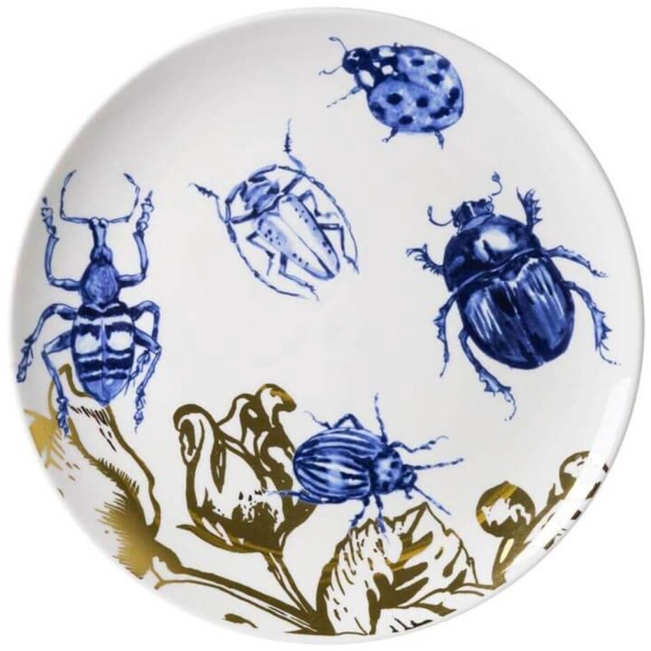 Heinen Delfts Blauw - Wandbord Insecten - Kevers - Keramiek - 26 cm Heinen Delfts Blauw - Wandbord Insecten - Kevers - Keramiek - 26 cm afbeelding 1