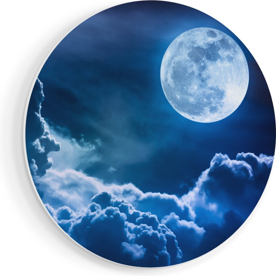 Artaza Forex Muurcirkel Volle Maan bij Wolken - 40x40 cm - Klein - Wandcirkel - Rond Schilderij - Wanddecoratie Cirkel Artaza Forex Muurcirkel Volle Maan bij Wolken - 40x40 cm - Klein - Wandcirkel - Rond Schilderij - Wanddecoratie Cirkel afbeelding 1
