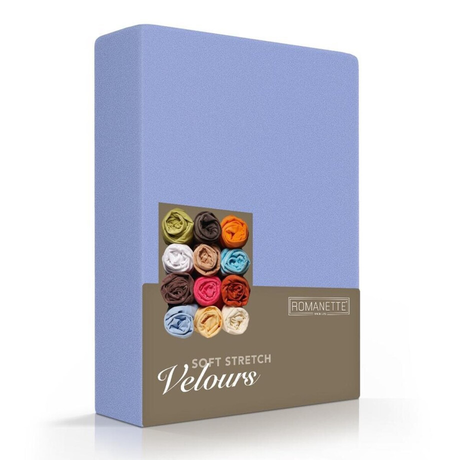 Velours hoeslaken - Lavendel - Lits-jumeaux (160/180/200x200/220 cm) afbeelding 1