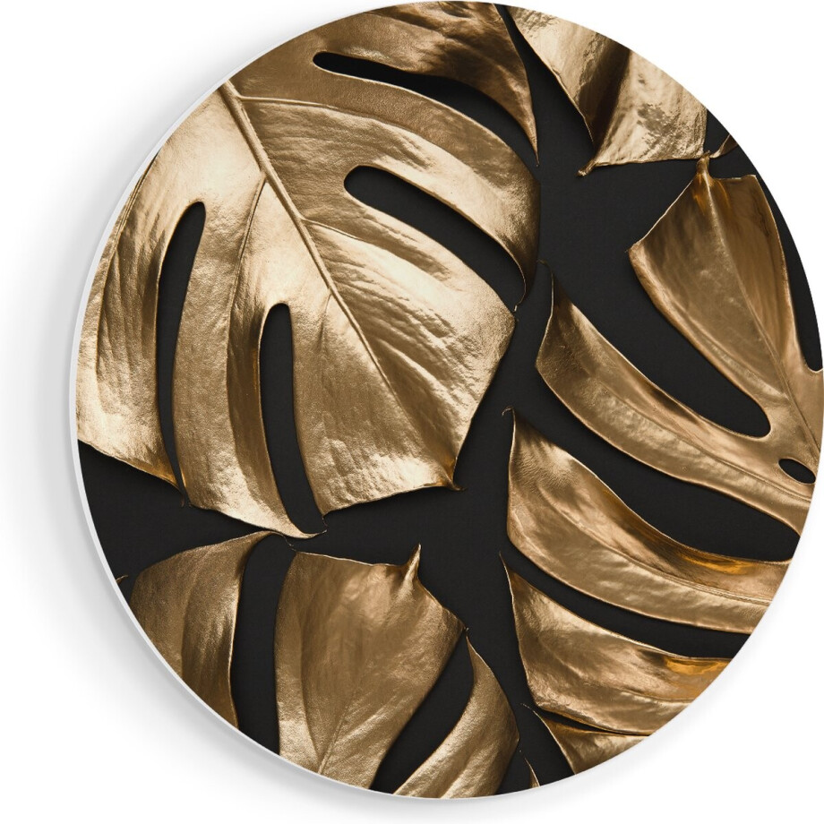 Artaza Forex Muurcirkel Gouden Bladeren - 70x70 cm - Wandcirkel - Rond Schilderij - Wanddecoratie Cirkel - Muurdecoratie Artaza Forex Muurcirkel Gouden Bladeren - 70x70 cm - Wandcirkel - Rond Schilderij - Wanddecoratie Cirkel - Muurdecoratie afbeelding 1