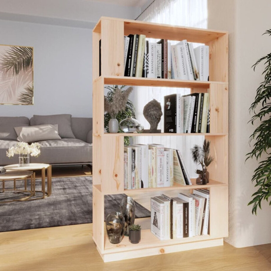 vidaXL - Boekenkast/kamerscherm - 80x25x132 - cm - massief - grenenhout vidaXL - Boekenkast/kamerscherm - 80x25x132 - cm - massief - grenenhout afbeelding 1