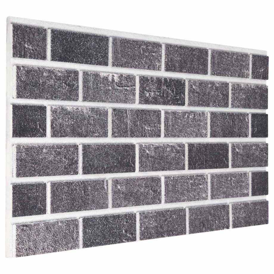 vidaXL - Wandpanelen - 10 - pcs - Zwart - en - Grijs - 100 - x - 50 - cm - EPS-schuim afbeelding 1
