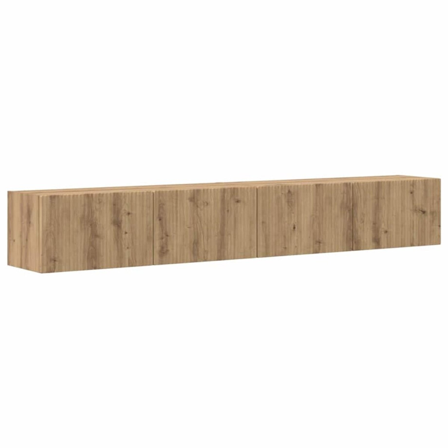 vidaXL - TV - Wandkast - 2 - pcs - Ambachtelijk - Eiken - 98 - x - 31 - x - 29,5 - cm afbeelding 1