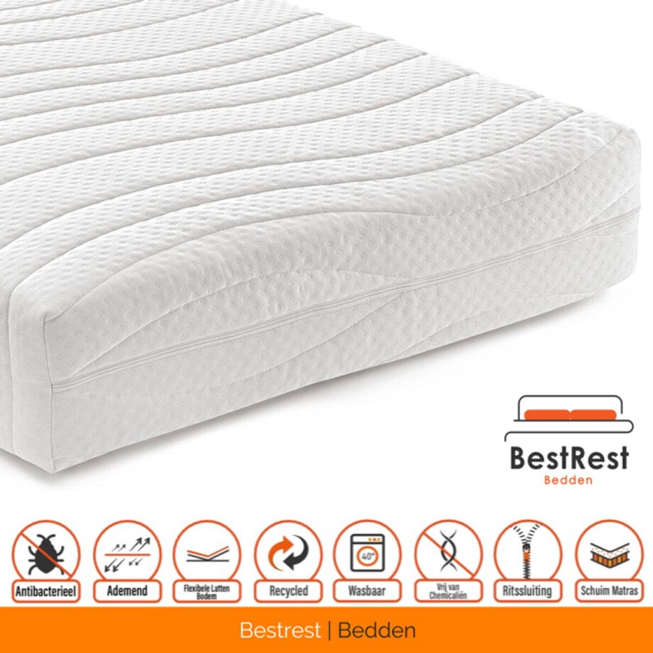 Koudschuim Matras - 80x200 – Matras - ComfortFoam - 20cm dik – Wasbaar Tijk – Anti-Allergisch Koudschuim Matras - 80x200 – Matras - ComfortFoam - 20cm dik – Wasbaar Tijk – Anti-Allergisch afbeelding 1